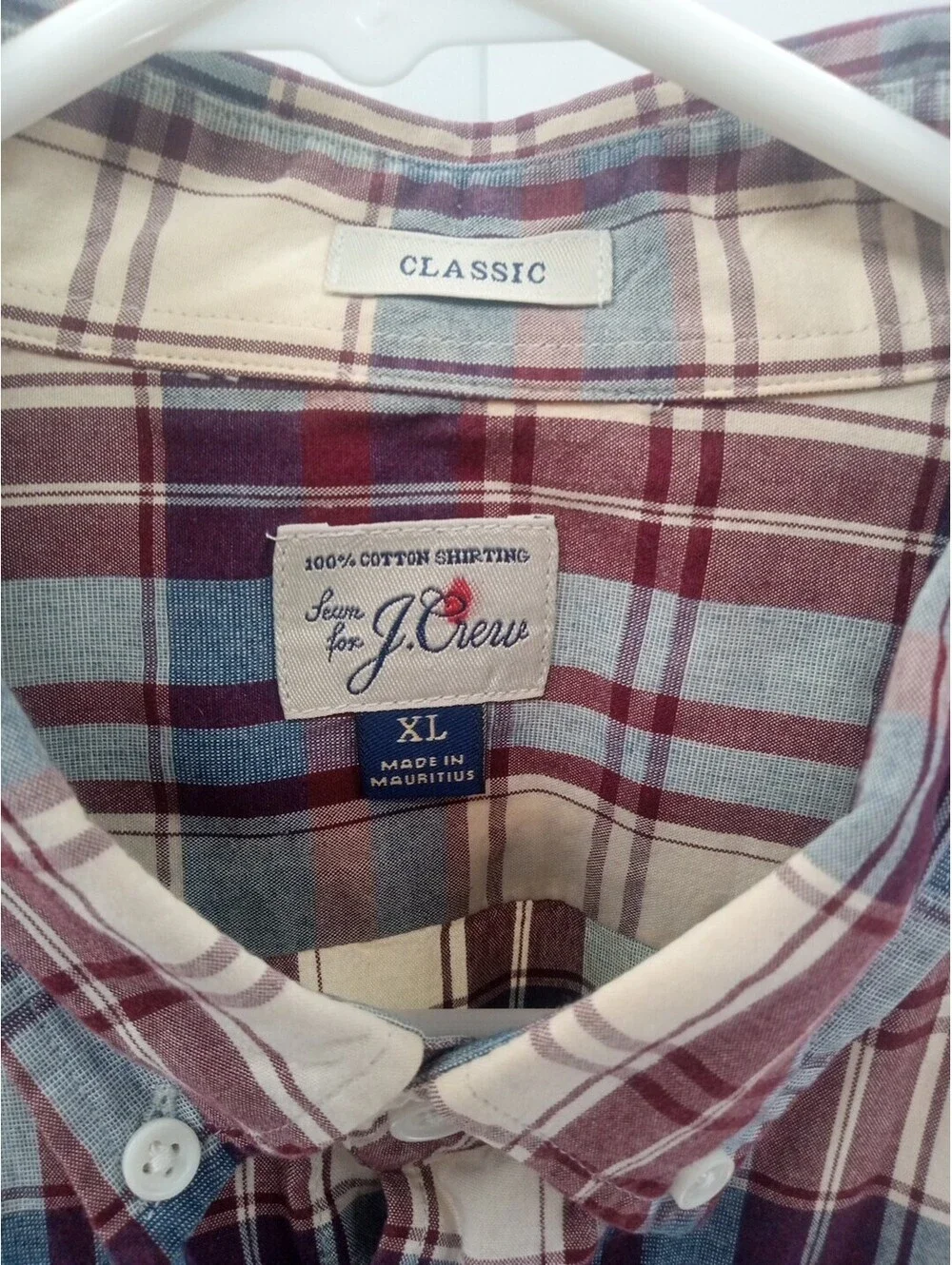J. Crew Shirt Mens XL Multicolor Plaid Tartan Classic Fit Button Up Casual